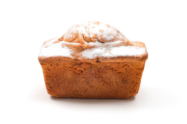 Homemade cupcake close-up, on a white background.