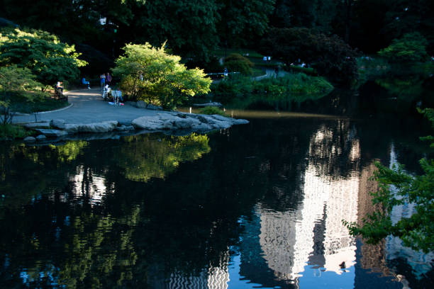 reflection of Manhattan in the central park