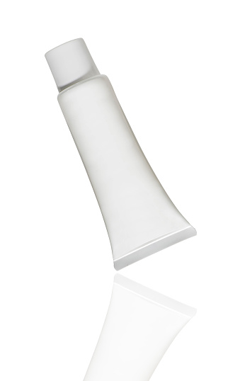 White tube for cream isolated on white background