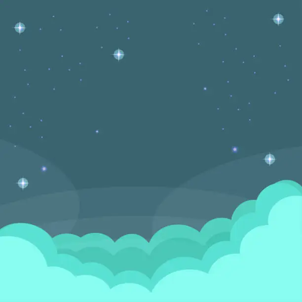 Vector illustration of Sky background full of clouds