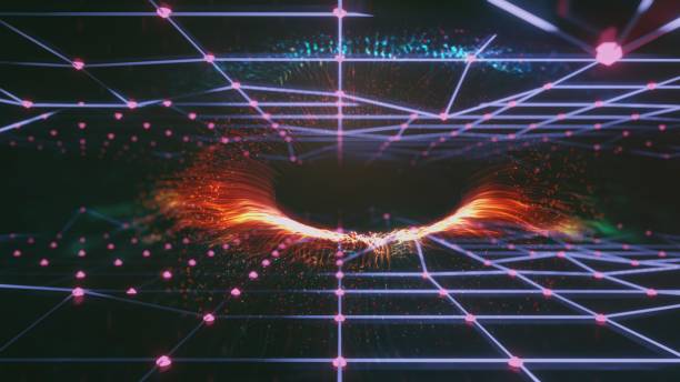 4K Resolution of Digital Eye Wave Lines Stock Background