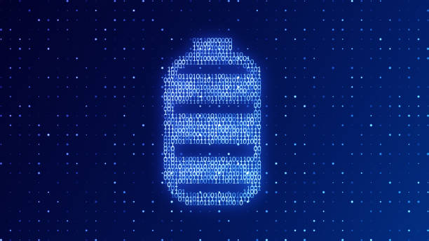 istock Abstract Battery Charging Icon form lines and triangles, point connecting network on background. 2022917424
