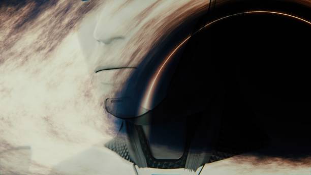 A robot set against a backdrop of a black hole