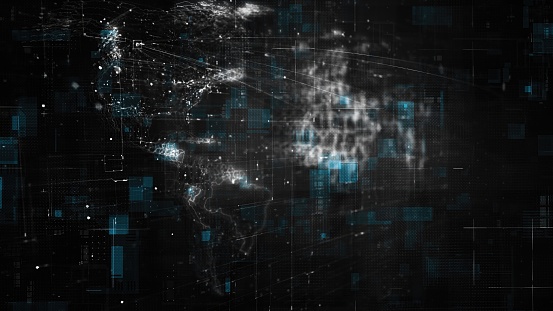 World map technology background