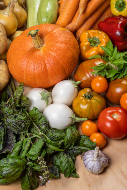 istock close-up shot of various fresh vegetables, displaying a rich array of colors and textures. 2022923435