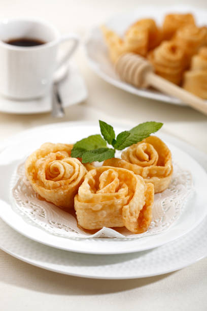 Fried flowers coated in honey, typical dessert for Holy Week in Spain