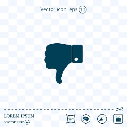 Vector hand with thumb down icon