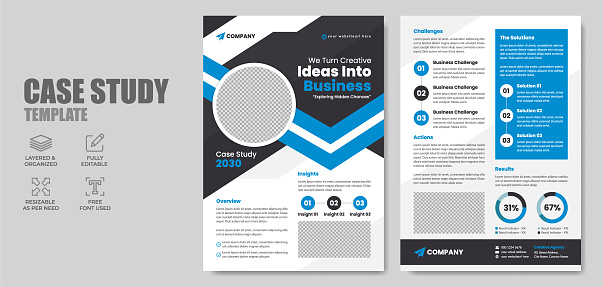 Modern and minimal company case study cover, research report or brochure background design.