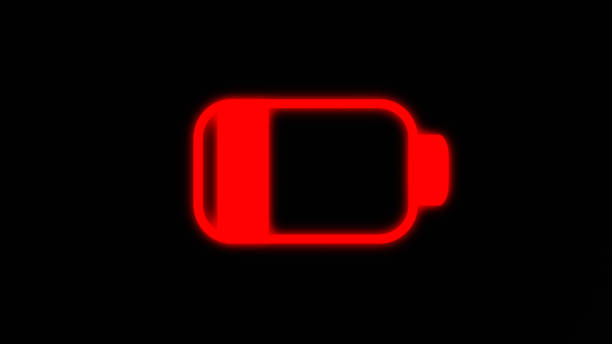 battery charger, Full. Connection and disconnection concept. lines, triangles and particle style design.