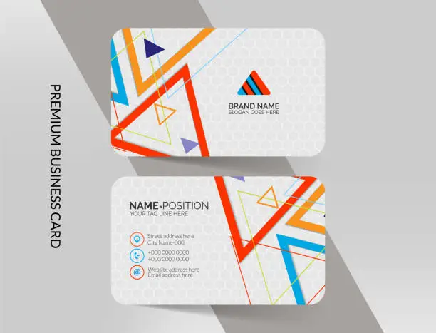 Vector illustration of Abstract modern geometric colorful business card template design