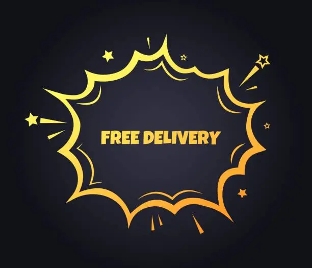 Vector illustration of Free delivery banner icon. Free delivery sign. Flat style. Vector illustration