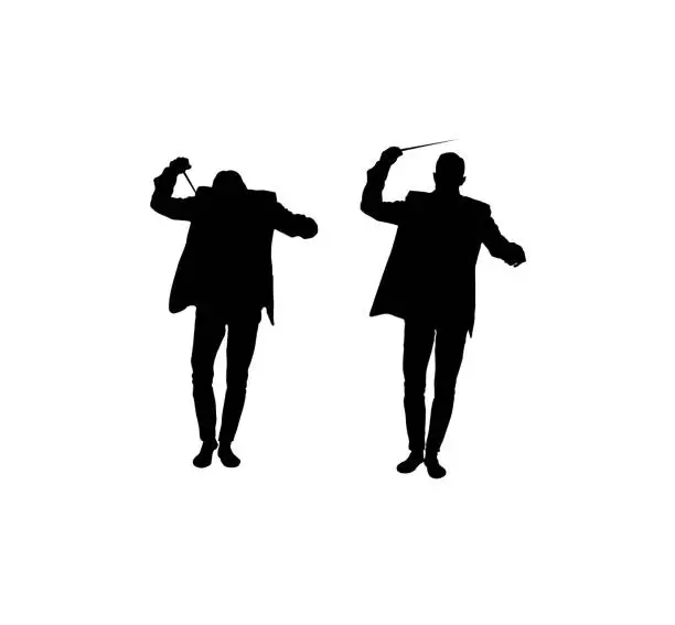 Vector illustration of Conductor Silhouette Isolated on White