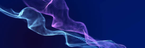 istock Futuristic wave of musical particles. Stream of running data. 3D rendering 2022980084