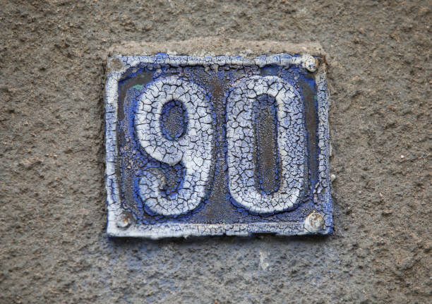 istock Vintage square ceramic street number plate with number. 2022984383