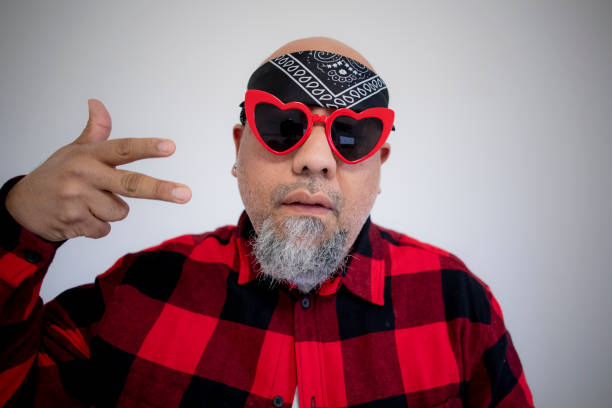 Portraits of a man dressed as a cholo