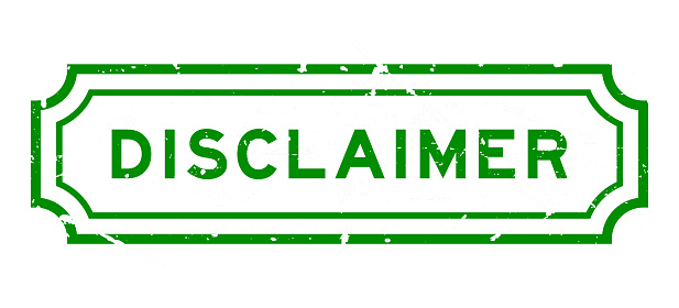 Grunge green disclaimer word rubber seal stamp on white background