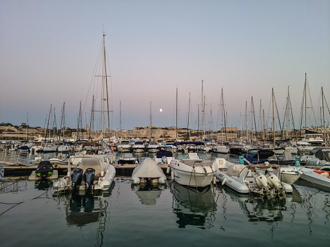 Gzira, Malta - August 31st 2020: Marsamxett Harbour.