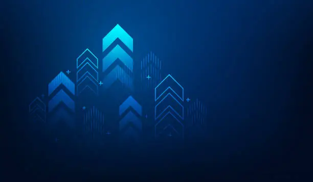 business arrow up growth technology on grid line dark blue background. graph stock market trading investment. chart trend profit income. vector illustration fantastic hi-tech design. business arrow up growth technology on grid line dark blue background. graph stock market trading investment. chart trend profit income. vector illustration fantastic hi-tech design.