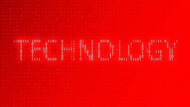 technology text and abstract digital technology background. digital wireframe binary code graphic background. - binary code close up computer data imagens e fotografias de stock