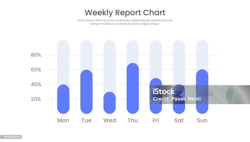 Weekly Report Bar Chart Infographic Template Design Stock Illustration ...