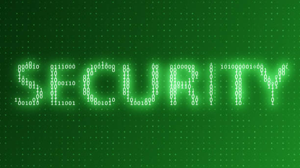 security and abstract digital technology background. digital wireframe binary code graphic background. - binary code close up computer data imagens e fotografias de stock