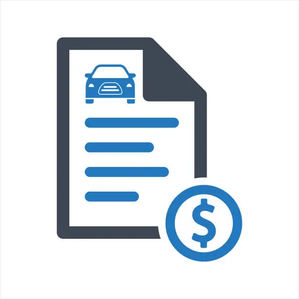 Vector illustration of Car insurance icon. Insurance bill, car loan icon