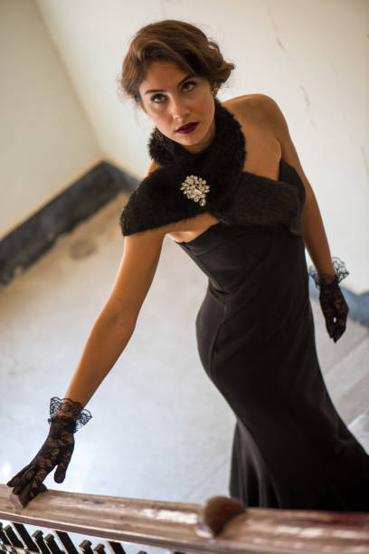 Fashion model in various poses in abandoned indoor place