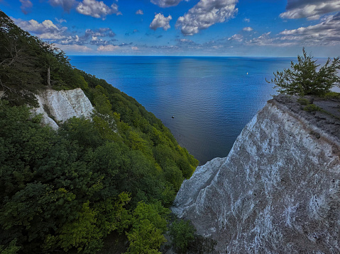 Chalk cliffs on Rügen, in the Jasmund National Park.Baltic Sea. Germany