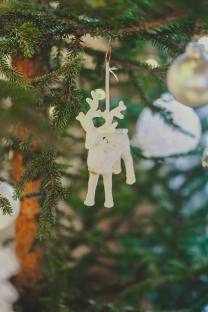 istock Festive Christmas tree with ornaments in a cozy home 2023086972