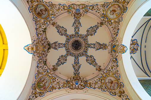 Parma, Italy - February 11, 2020: The ceiling of theValeri Chapel in  the Cathedral of Santa Maria Assunta