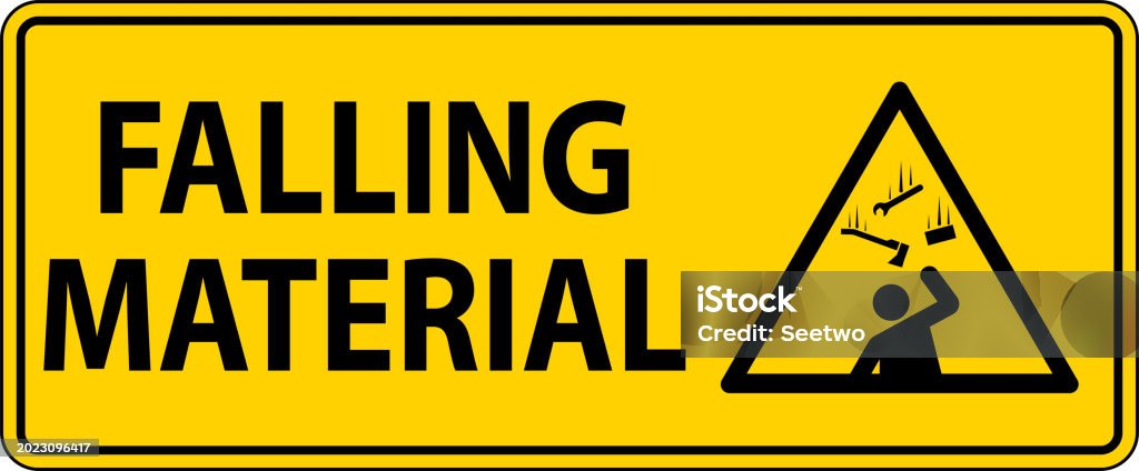 Material Fall Sign Danger Sign Falling Material Stock Illustration - Download Image Now ...