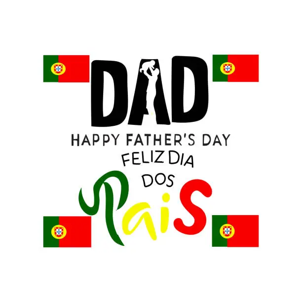 Vector illustration of father day portugal feliz dia dos pais is celebrated every year on 19 march vector