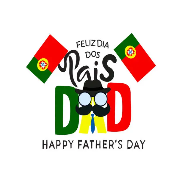 Vector illustration of father day portugal feliz dia dos pais is celebrated every year on 19 march vector