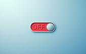 Off Button on Blue Soft Background