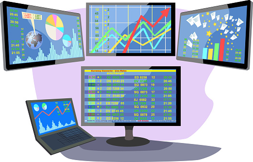Stock market number on screen display