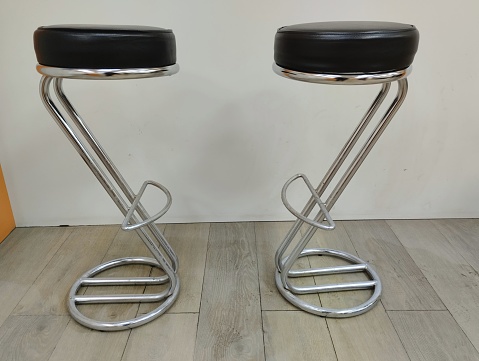 leather soft high chairs in cafe