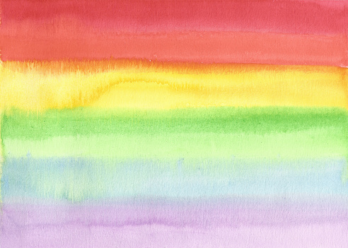 Rainbow gradient illustrated with watercolors