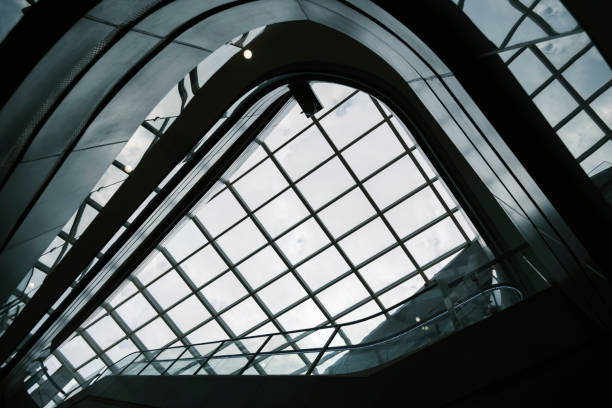 istock Modern glass wall building and hollow ceiling 2023163478