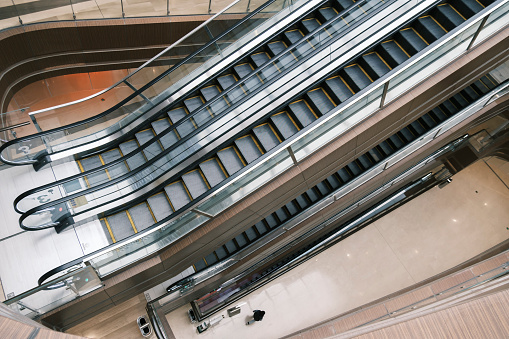 Modern shopping mall handrail staircase