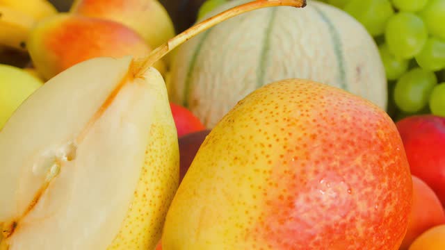 Closeup of ripe juicy pear