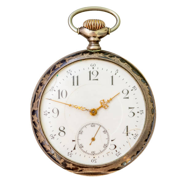 istock Old pocket watch clock face isolated on white background 2023178116