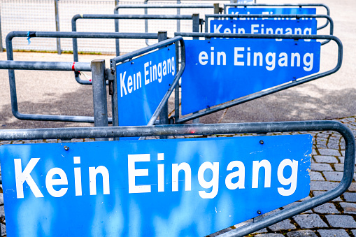 no entrance - exit sign in germany - translation: exit - no entrance - photo