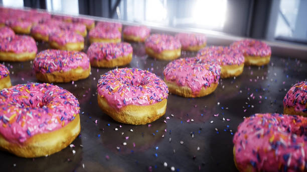 istock Donuts production line. Factory. Food concept. 3d rendering. 2023195952