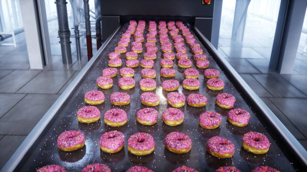 istock Donuts production line. Factory. Food concept. 3d rendering. 2023199118