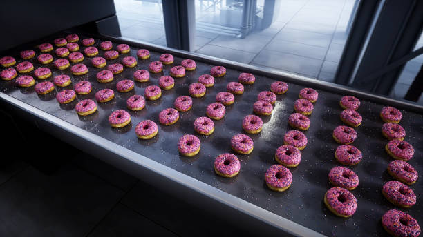 istock Donuts production line. Factory. Food concept. 3d rendering. 2023201202