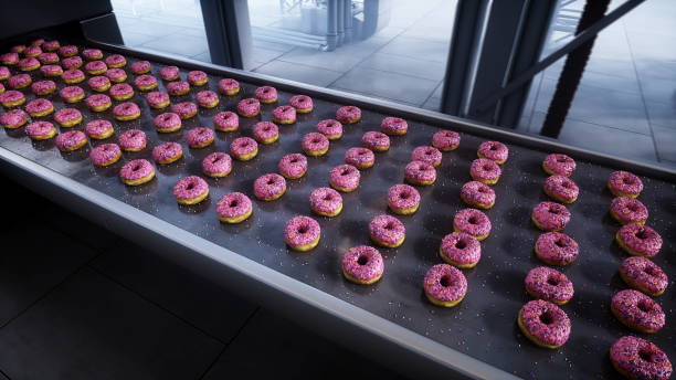 istock Donuts production line. Factory. Food concept. 3d rendering. 2023205362