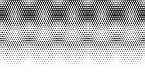 Vector illustration of Black hexagon gradient pattern background