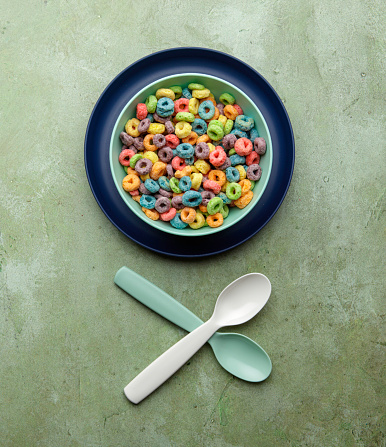 Child's cereal in a bowl