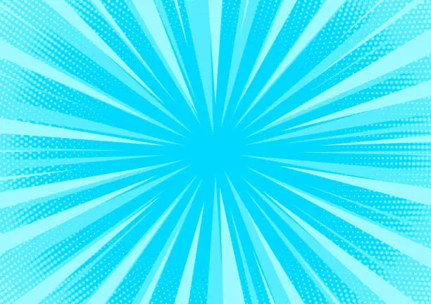 Vector illustration of Blue comic book action explosion starburst