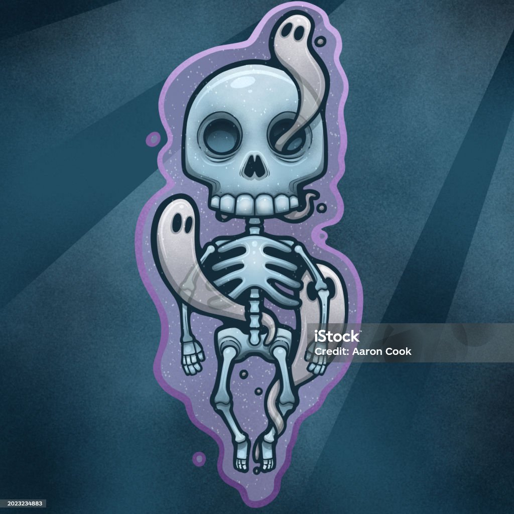 Bone Ghost Skeleton And Ghosts Stock Illustration - Download Image Now - Bone ...
